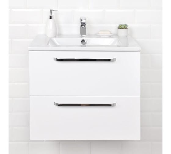 Подвесная тумба с раковиной ИТАНА White 60 609х470х520 22577