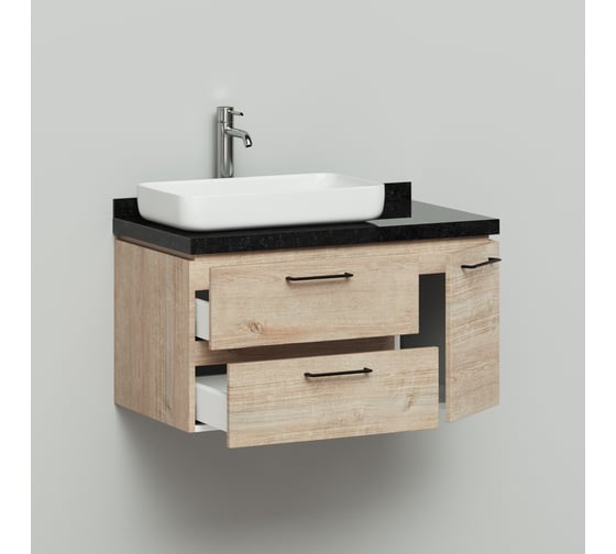 Подвесная тумба с раковиной ИТАНА Wood 90 900х500х505 29738