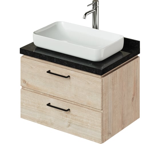 Подвесная тумба с раковиной ИТАНА Wood 70 700х500х505 55893 1