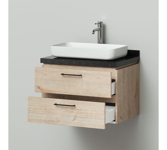 Подвесная тумба с раковиной ИТАНА Wood 70 700х500х505 55893