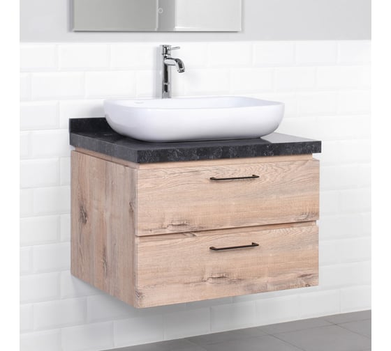 Подвесная тумба с раковиной ИТАНА Wood 70 700х500х505 55893