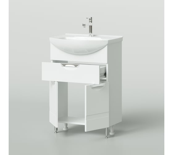 Напольная тумба с раковиной ИТАНА Nrava Aqua Адель 60 600х440х870 с ящиком 11458