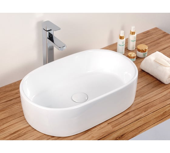 Керамическая накладная раковина BelBagno овальная BB1048