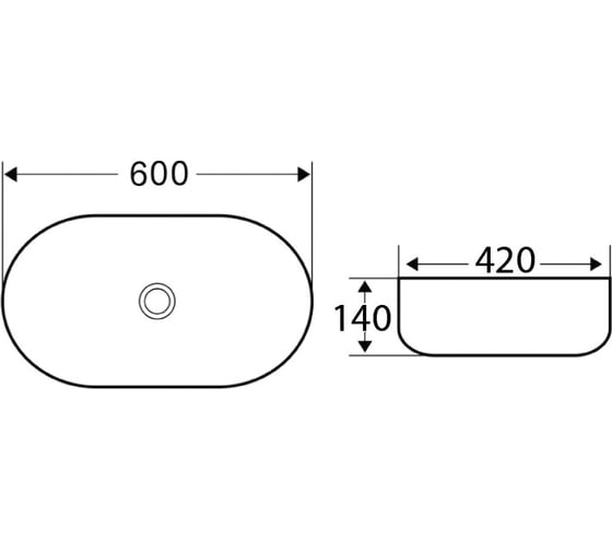 Керамическая накладная раковина BelBagno BB1084
