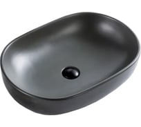 Керамическая накладная раковина BelBagno овальная, серая матовая BB1084-H311