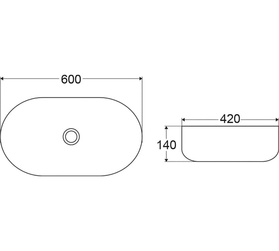 Керамическая накладная раковина BelBagno овальная, серая матовая BB1084-H311