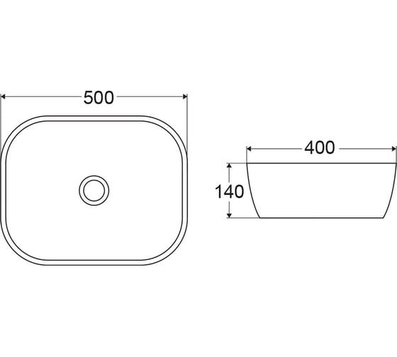 Керамическая накладная раковина BelBagno прямоугольная, серая матовая BB1302-H311