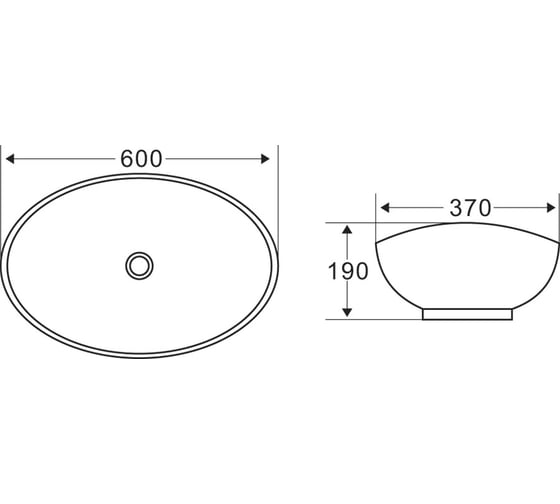 Керамическая накладная раковина BelBagno овальная BB1087