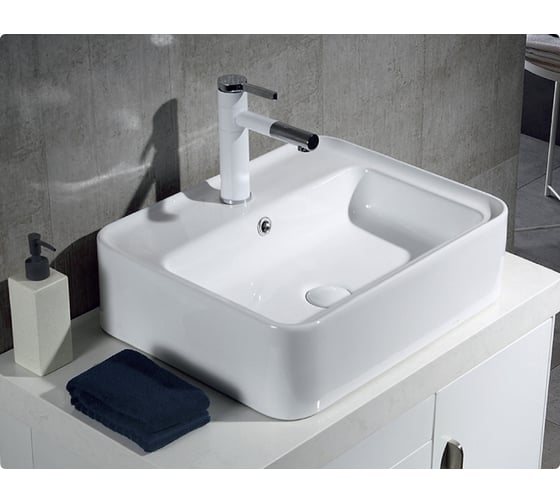 Керамическая накладная раковина BelBagno прямоугольная BB1367