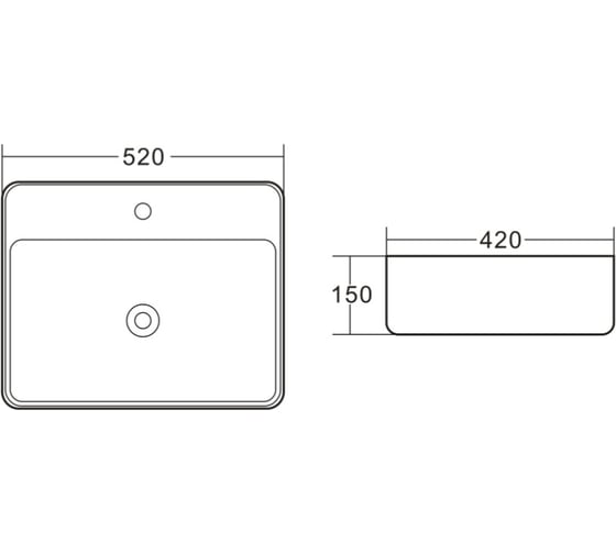 Керамическая накладная раковина BelBagno прямоугольная BB1367