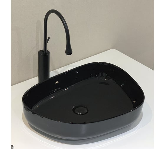 Керамическая накладная раковина BelBagno черная BB1435-NERO