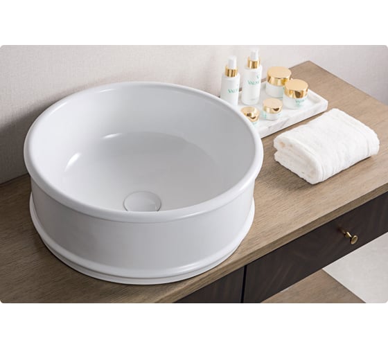 Керамическая накладная раковина BelBagno круглая BB1383