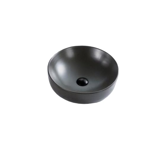 Керамическая накладная раковина BelBagno круглая, серая матовая BB1315-H311