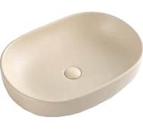 Керамическая накладная раковина BelBagno овальная, бежевая матовая BB1084-H316