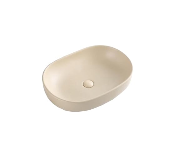 Керамическая накладная раковина BelBagno овальная, бежевая матовая BB1084-H316