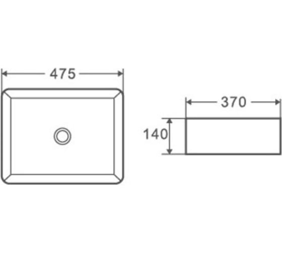 Раковина накладная D&K D_K DK Berlin 475370140мм, черный DT1430225