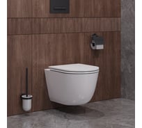 Унитаз подвесной CEZARES RELAX безободковый с системой смыва Торнадо, с сиденьем soft close, 49 см, CZR-38088-49-TH-TOR/SC