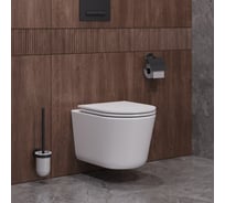Унитаз подвесной Cezares LINER безободковый с системой смыва Торнадо, с сиденьем soft close, 49 см, CZR-38083-49-TH-TOR/SC