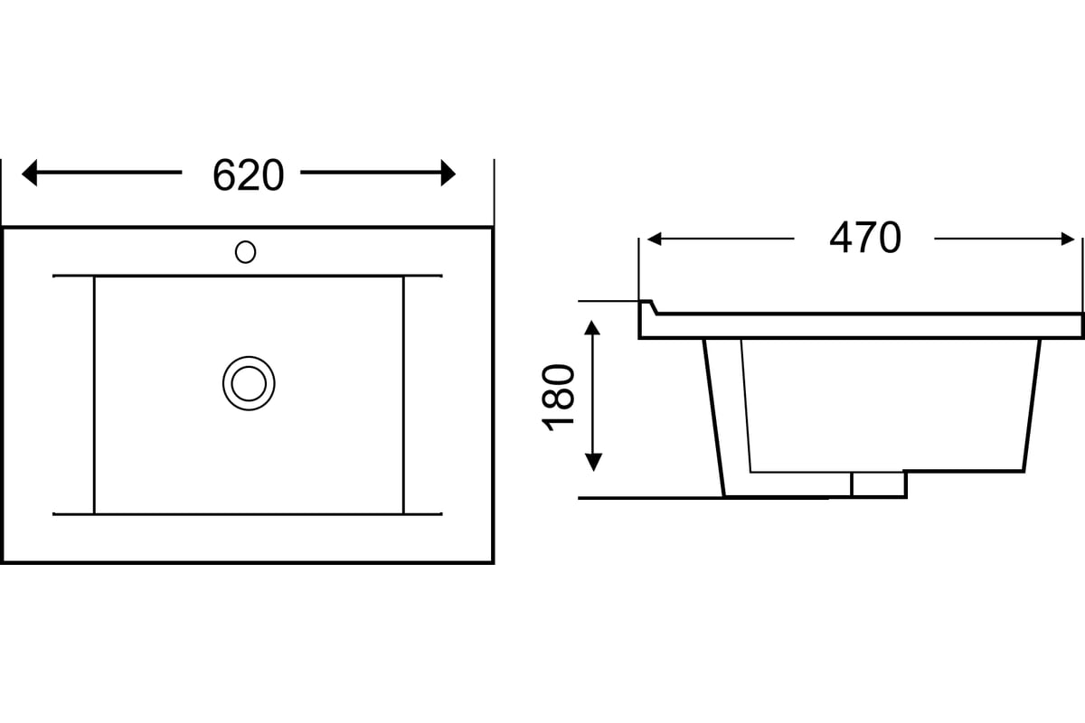 Врезная раковина размеры