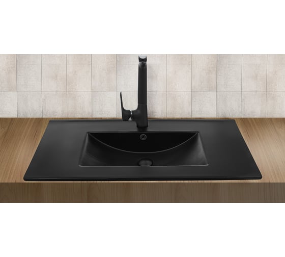 Врезная раковина WeltWasser WW DEILBACH 7506-120 MT- BL матовая черная 1205х470х180 10000005569