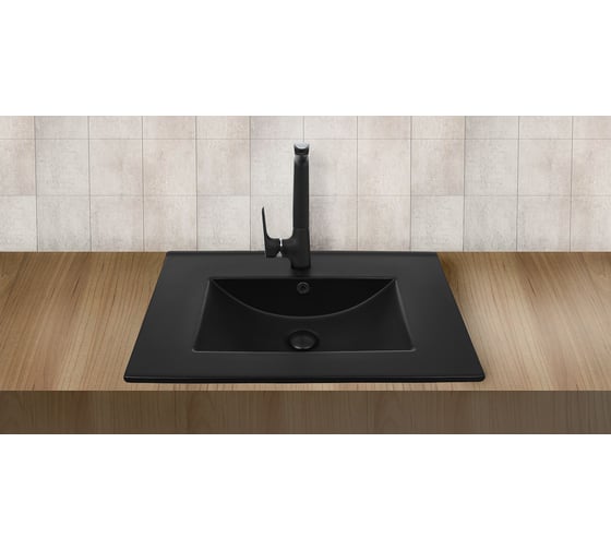 Врезная раковина WeltWasser WW DEILBACH 7506- 80 MT- BL матовая черная 810х470х180 10000005566