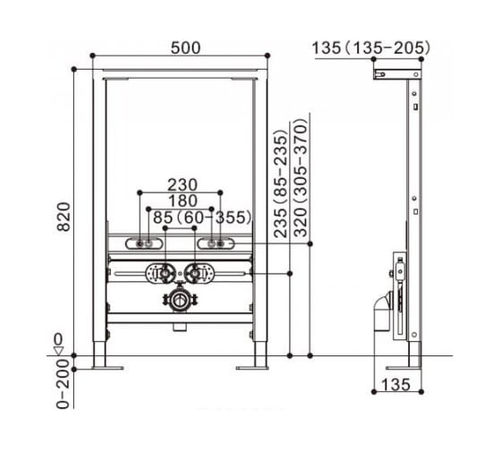Инсталляция для подвесного биде WeltWasser WW AMBERG 500 BD 10000005536