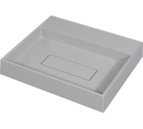 Раковина для ванной накладная кварцевая uperwood Tanos Quartz_50 см, прямоугольная, с декоративной накладкой, без отверстия для смесителя, жасмин RTanosQuartz50J