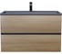 Тумба с раковиной для ванной uperwood Barsa_80 см, раковина черный глянец, подвесная тумба черная/дуб сонома 298301043 6