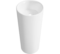 Напольная раковина для ванной Wellsee Callipy Art : отдельностоящая раковина моноблок из фарфора, размер 40х40х84 см, цвет глянцевый белый 338902000