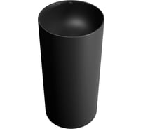 Напольная раковина для ванной Wellsee Callipy Art : отдельностоящая раковина моноблок из фарфора, размер 42х42х84 см, цвет матовый черный 328904000