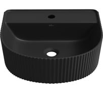 Накладная/подвесная раковина для ванной Wellsee Festive Fox : полукруглая, ширина умывальника 40 см, цвет матовый черный 317307000