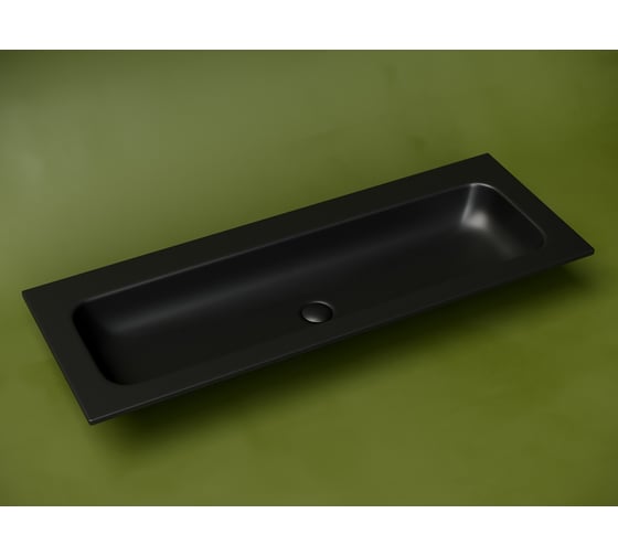 Раковина накладная прямоугольная Ceramicanova Grace, без отверстия под смеситель 1210x457x137 мм, цвет черный матовый, арт. CN7016MBwx