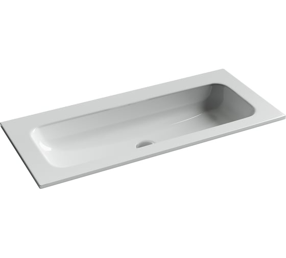 Раковина накладная прямоугольная Ceramicanova Grace, без отверстия под смеситель, 1010x457x137, цвет белый, арт. CN7013wx