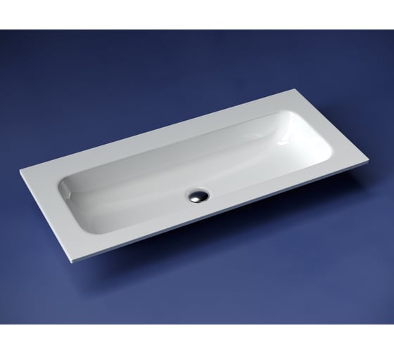 Раковина накладная прямоугольная Ceramicanova Grace, без отверстия под смеситель, 1010x457x137, цвет белый, арт. CN7013wx