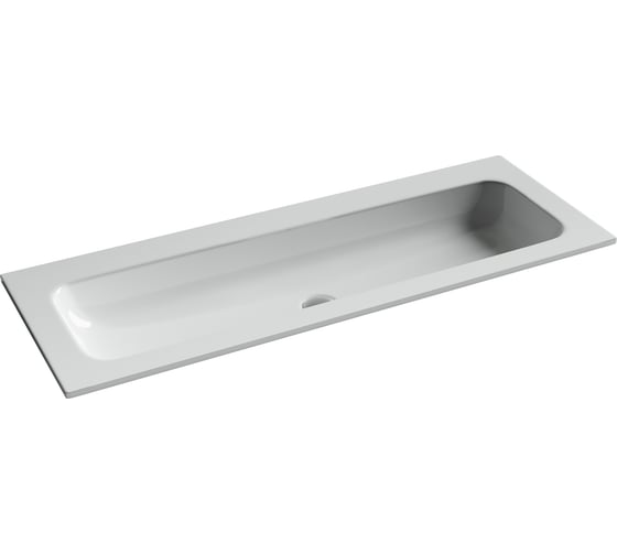 Раковина накладная прямоугольная Ceramicanova Grace, без отверстия под смеситель 1210x457x137 мм, цвет белый, арт. CN7016wx