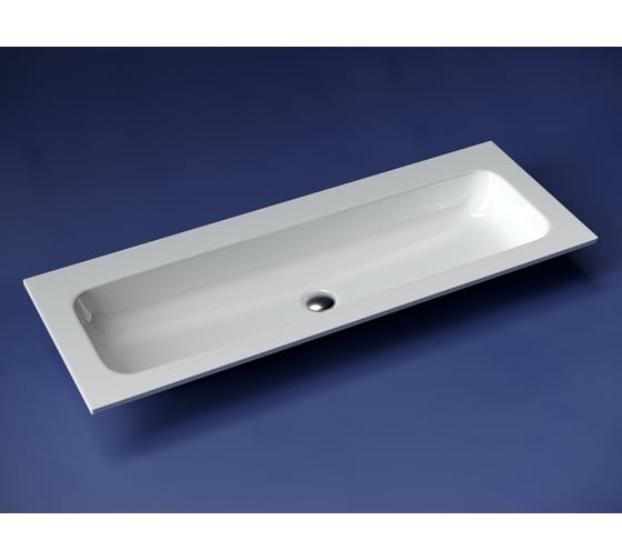 Раковина накладная прямоугольная Ceramicanova Grace, без отверстия под смеситель 1210x457x137 мм, цвет белый, арт. CN7016wx