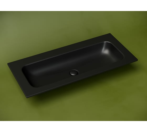 Раковина накладная прямоугольная Ceramicanova Grace, без отверстия под смеситель, 1010x457x137, цвет черный матовый, арт . CN7013MBwx