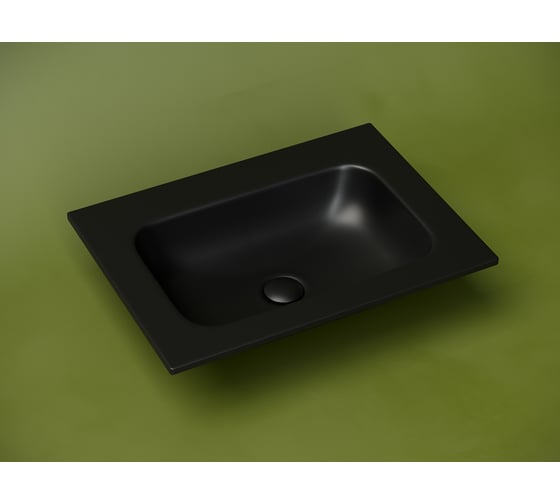Раковина накладная прямоугольная Ceramicanova Grace, без отверстия под смеситель, 610x457x137мм, цвет черный матовый, арт. CN7011MBwx
