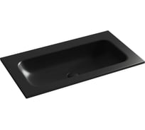 Раковина накладная прямоугольная Ceramicanova Grace без отверстия под смеситель, 810x457x137мм, цвет черный матовый, арт. CN7012MBwx