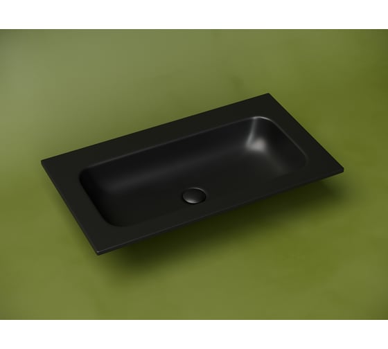 Раковина накладная прямоугольная Ceramicanova Grace без отверстия под смеситель, 810x457x137мм, цвет черный матовый, арт. CN7012MBwx