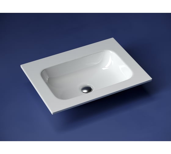 Раковина накладная прямоугольная Ceramicanova Grace, без отверстия под смеситель, 610x457x137мм, цвет белый, арт. CN7011wx