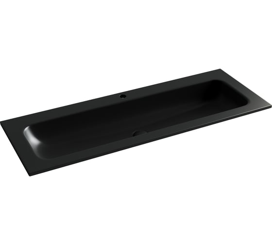 Раковина накладная прямоугольная Ceramicanova Grace, c одним отверстием под смеситель 1210x457x137 мм, цвет черный матовый, арт. CN7017MB 1