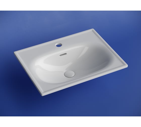 Раковина накладная Ceramicanova Sabo с отверстием под смеситель 600x460x130 белый CN13001