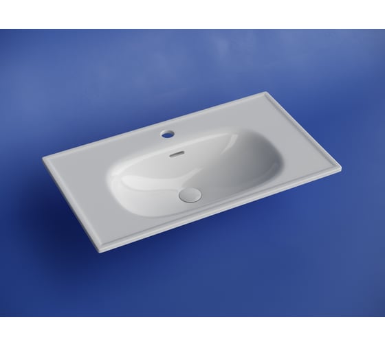Раковина накладная Ceramicanova Sabo с отверстием под смеситель 800x460x130 белый CN13002