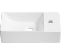 Накладная/подвесная раковина для ванной Wellsee WC Area : прямоугольная, ширина умывальника 40 см, цвет глянцевый белый 301803000