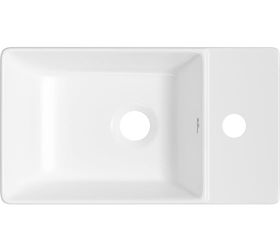 Накладная/подвесная раковина для ванной Wellsee WC Area : прямоугольная, ширина умывальника 40 см, цвет глянцевый белый 301803000