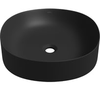 Накладная раковина для ванной Wellsee Belle Spa 2.0 : квадратная, ширина умывальника 45 см, цвет матовый черный 335805000