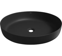 Накладная раковина для ванной Wellsee Belle Spa 3.0 : овальная, ширина умывальника 55 см, цвет матовый черный 335906000