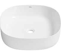 Накладная раковина для ванной Wellsee Belle Spa 3.0 : квадратная, ширина умывальника 45 см, цвет глянцевый белый 335903000