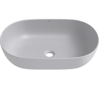 Накладная раковина для ванной Wellsee Chic Riviera : овальная, ширина умывальника 60 см, цвет матовый серый 326812000